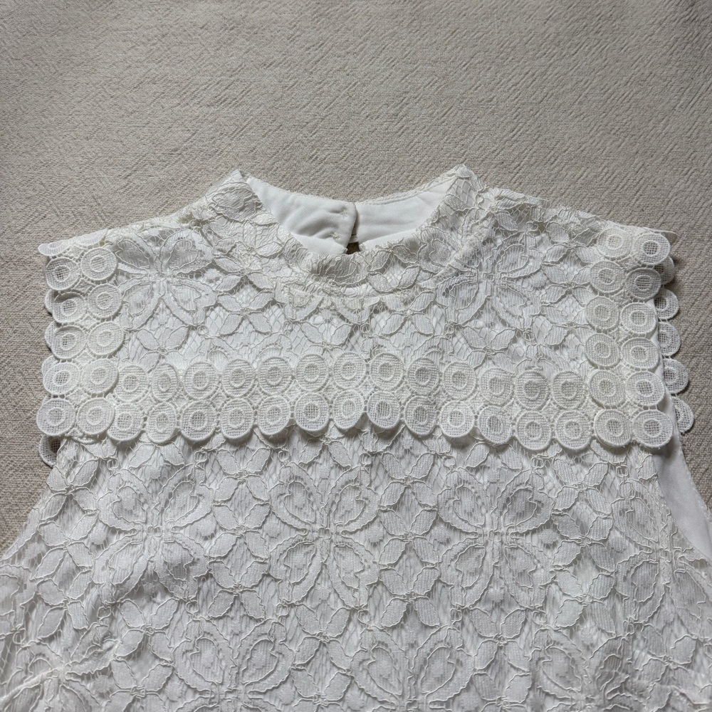 NEW Julia Jordan White Lace Mock Neck Easter Sunday Dress 16 - Picture 8 of 12